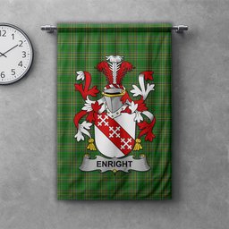 ScotsTee Shop Irish Enright Clan Coat of Arms Irish Tartan Gonfalon Flag