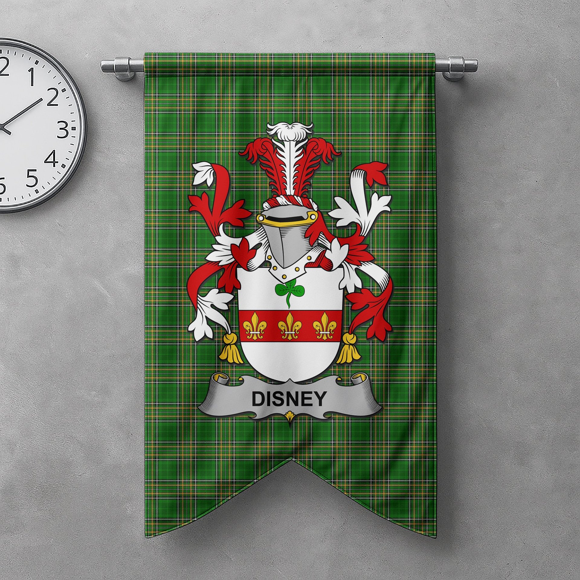 ScotsTee Shop Irish Disney Clan Coat of Arms Irish Tartan Gonfalon Flag