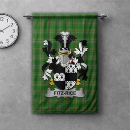 ScotsTee Shop Irish Fitz-Rice Clan Coat of Arms Irish Tartan Gonfalon Flag