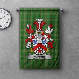 ScotsTee Shop Irish Fownes Clan Coat of Arms Irish Tartan Gonfalon Flag