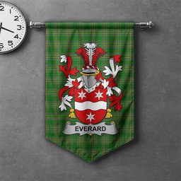 ScotsTee Shop Irish Everard Clan Coat of Arms Irish Tartan Gonfalon Flag