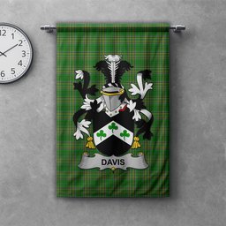 ScotsTee Shop Irish Davis Clan Coat of Arms Irish Tartan Gonfalon Flag