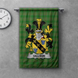ScotsTee Shop Irish Gillson Clan Coat of Arms Irish Tartan Gonfalon Flag