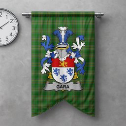ScotsTee Shop Irish Gara or O'Gara Clan Coat of Arms Irish Tartan Gonfalon Flag