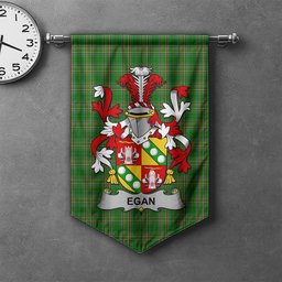 ScotsTee Shop Irish Egan or McEgan Clan Coat of Arms Irish Tartan Gonfalon Flag