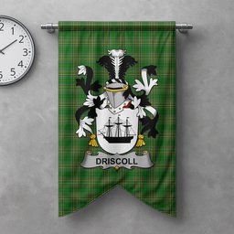 ScotsTee Shop Irish Driscoll or O'Driscoll Clan Coat of Arms Irish Tartan Gonfalon Flag