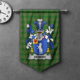ScotsTee Shop Irish Dehany Clan Coat of Arms Irish Tartan Gonfalon Flag