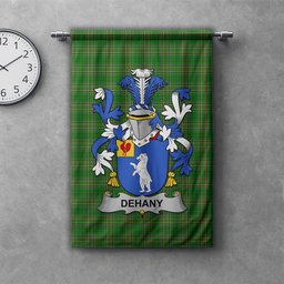 ScotsTee Shop Irish Dehany Clan Coat of Arms Irish Tartan Gonfalon Flag