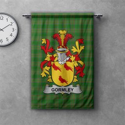 ScotsTee Shop Irish Gormley or O'Gormley Clan Coat of Arms Irish Tartan Gonfalon Flag