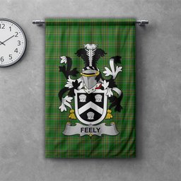 ScotsTee Shop Irish Feely or O'Feehily Clan Coat of Arms Irish Tartan Gonfalon Flag