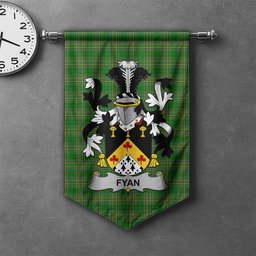 ScotsTee Shop Irish Fyan or Faghan Clan Coat of Arms Irish Tartan Gonfalon Flag