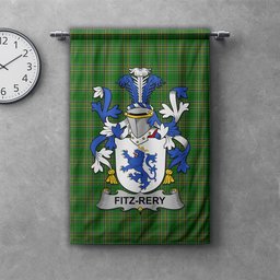 ScotsTee Shop Irish Fitz-Rery Clan Coat of Arms Irish Tartan Gonfalon Flag