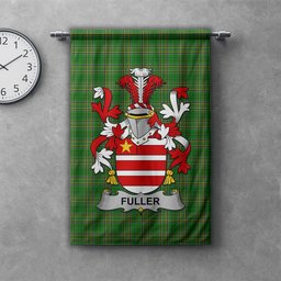 ScotsTee Shop Irish Fuller Clan Coat of Arms Irish Tartan Gonfalon Flag