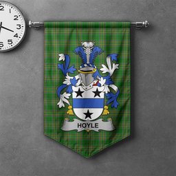 ScotsTee Shop Irish Hoyle or McIlhoyle Clan Coat of Arms Irish Tartan Gonfalon Flag