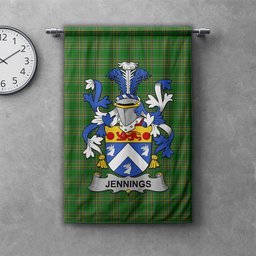 ScotsTee Shop Irish Jennings or Jennyns Clan Coat of Arms Irish Tartan Gonfalon Flag