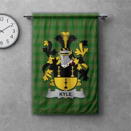 ScotsTee Shop Irish Kyle Clan Coat of Arms Irish Tartan Gonfalon Flag