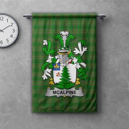 ScotsTee Shop Irish McAlpine or MacAlpin Clan Coat of Arms Irish Tartan Gonfalon Flag