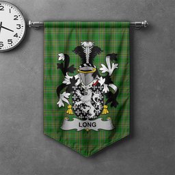 ScotsTee Shop Irish Long or Longe Clan Coat of Arms Irish Tartan Gonfalon Flag
