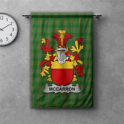 ScotsTee Shop Irish McCarron Clan Coat of Arms Irish Tartan Gonfalon Flag
