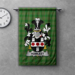 ScotsTee Shop Irish Howlett or Hewlett Clan Coat of Arms Irish Tartan Gonfalon Flag