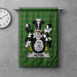 ScotsTee Shop Irish Hilton Clan Coat of Arms Irish Tartan Gonfalon Flag