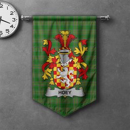 ScotsTee Shop Irish Hoey or O'Hoey Clan Coat of Arms Irish Tartan Gonfalon Flag