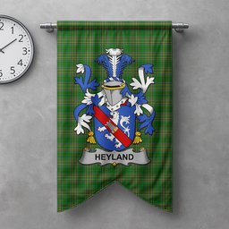 ScotsTee Shop Irish Heyland Clan Coat of Arms Irish Tartan Gonfalon Flag