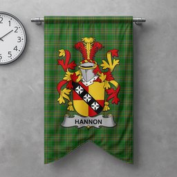 ScotsTee Shop Irish Hannon or O'Hannon Clan Coat of Arms Irish Tartan Gonfalon Flag
