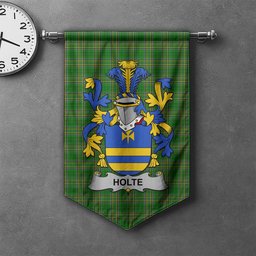 ScotsTee Shop Irish Holte or Holt Clan Coat of Arms Irish Tartan Gonfalon Flag