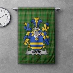 ScotsTee Shop Irish Holte or Holt Clan Coat of Arms Irish Tartan Gonfalon Flag
