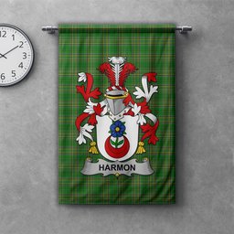 ScotsTee Shop Irish Harmon Clan Coat of Arms Irish Tartan Gonfalon Flag