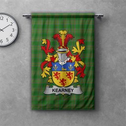 ScotsTee Shop Irish Kearney or O'Kearney Clan Coat of Arms Irish Tartan Gonfalon Flag