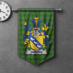 ScotsTee Shop Irish Harding Clan Coat of Arms Irish Tartan Gonfalon Flag