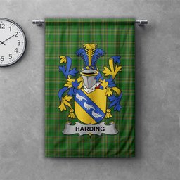ScotsTee Shop Irish Harding Clan Coat of Arms Irish Tartan Gonfalon Flag