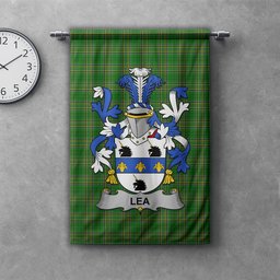 ScotsTee Shop Irish Lea or McLea Clan Coat of Arms Irish Tartan Gonfalon Flag
