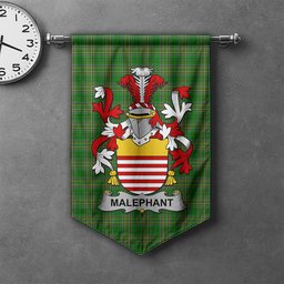 ScotsTee Shop Irish Malaphant Clan Coat of Arms Irish Tartan Gonfalon Flag