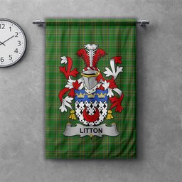 ScotsTee Shop Irish Litton Clan Coat of Arms Irish Tartan Gonfalon Flag