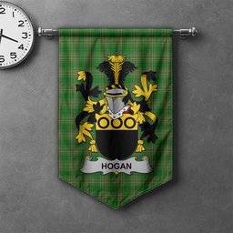 ScotsTee Shop Irish Hogan or O'Hogan Clan Coat of Arms Irish Tartan Gonfalon Flag