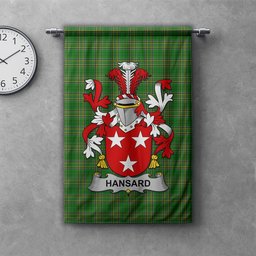 ScotsTee Shop Irish Hansard Clan Coat of Arms Irish Tartan Gonfalon Flag