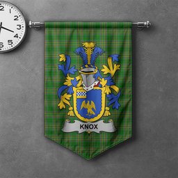 ScotsTee Shop Irish Knox Clan Coat of Arms Irish Tartan Gonfalon Flag
