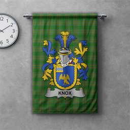 ScotsTee Shop Irish Knox Clan Coat of Arms Irish Tartan Gonfalon Flag