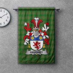 ScotsTee Shop Irish Haugher or O'Haffey Clan Coat of Arms Irish Tartan Gonfalon Flag