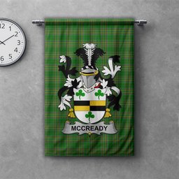 ScotsTee Shop Irish McCready or McCreadie Clan Coat of Arms Irish Tartan Gonfalon Flag