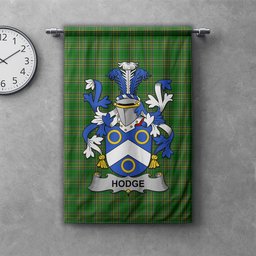 ScotsTee Shop Irish Hodge Clan Coat of Arms Irish Tartan Gonfalon Flag