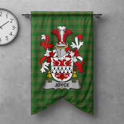 ScotsTee Shop Irish Joyce Clan Coat of Arms Irish Tartan Gonfalon Flag