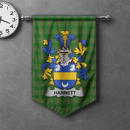 ScotsTee Shop Irish Harnett or Hartnet Clan Coat of Arms Irish Tartan Gonfalon Flag