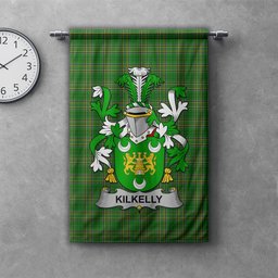 ScotsTee Shop Irish Kilkelly or Killikelly Clan Coat of Arms Irish Tartan Gonfalon Flag