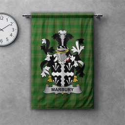 ScotsTee Shop Irish Marbury or Maybery Clan Coat of Arms Irish Tartan Gonfalon Flag