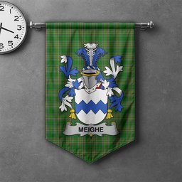 ScotsTee Shop Irish Meighe Clan Coat of Arms Irish Tartan Gonfalon Flag