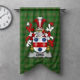 ScotsTee Shop Irish Lord Clan Coat of Arms Irish Tartan Gonfalon Flag